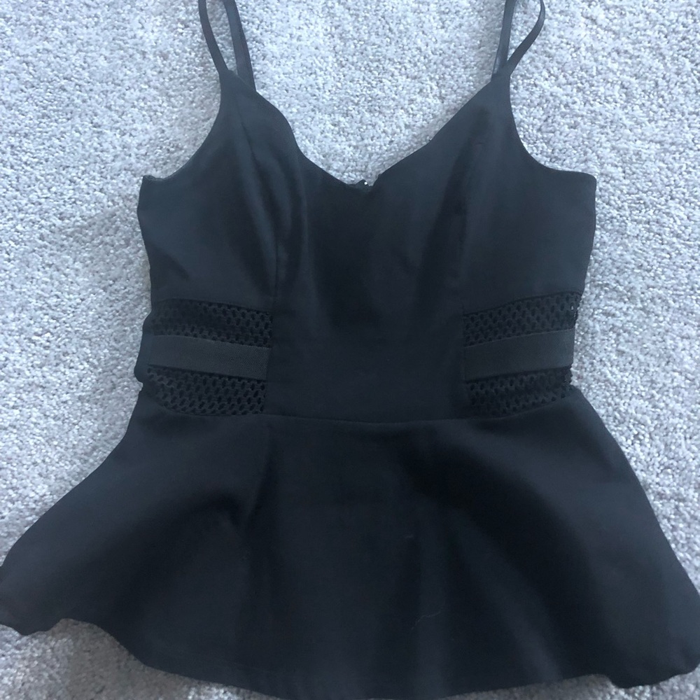 Black Peplum Tank XS